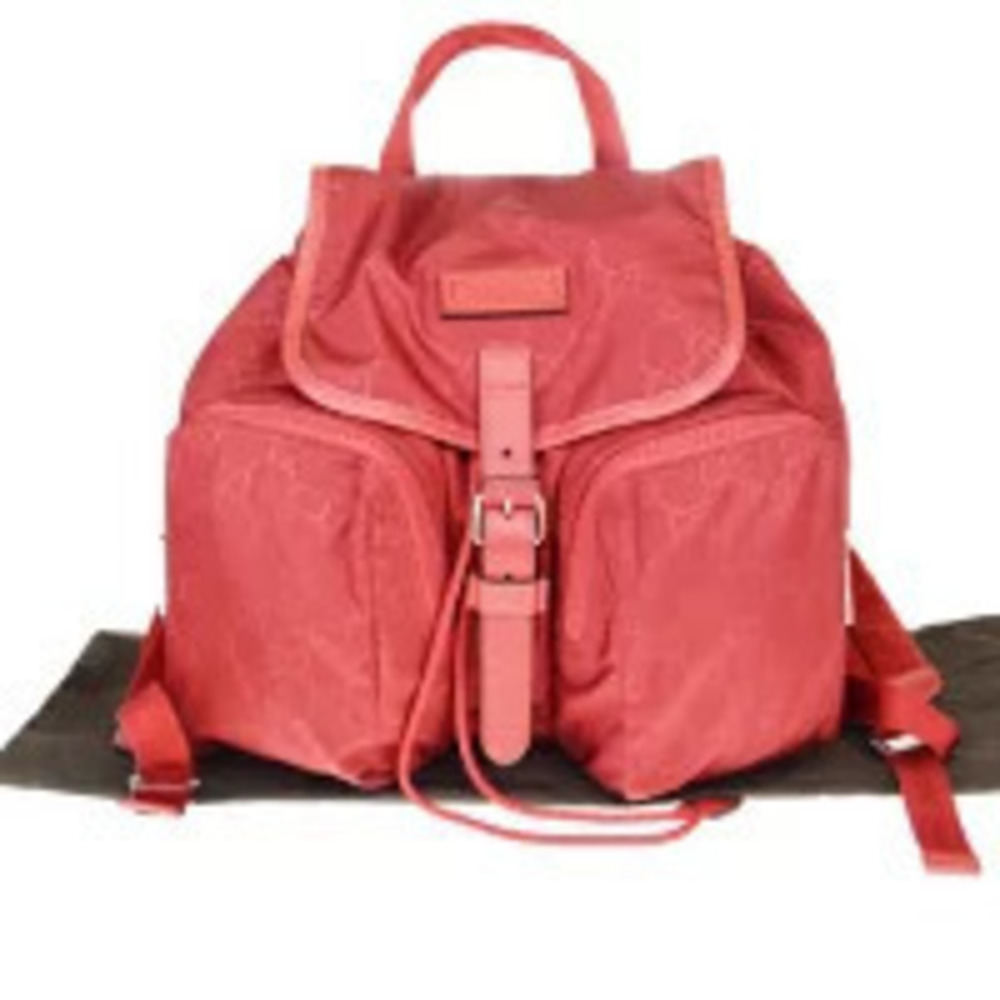 Gucci backpack rucksack red leather